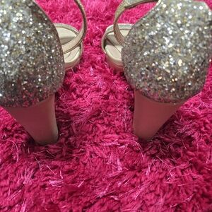 Gold & glitter Platform Heel.Sandal